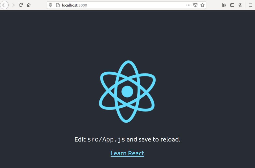 Default React welcome site