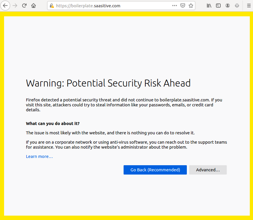 Firefox insecure warning